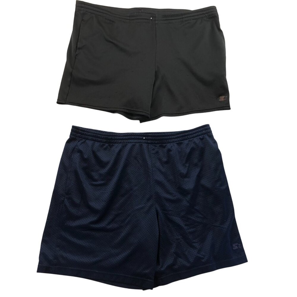 2 Starter Mens Athletic Shorts Large 36-28 Lot Of Two Pull On Lightweight Casual
